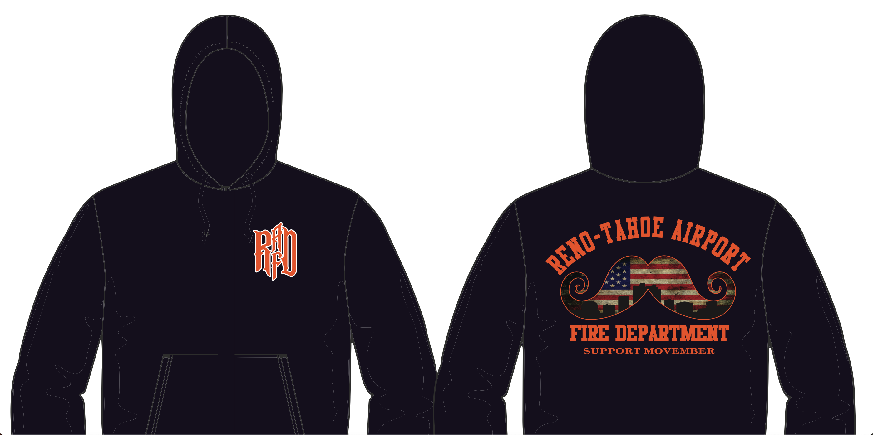 Reno-Tahoe Airport Fire MOVEMBER HOODY
