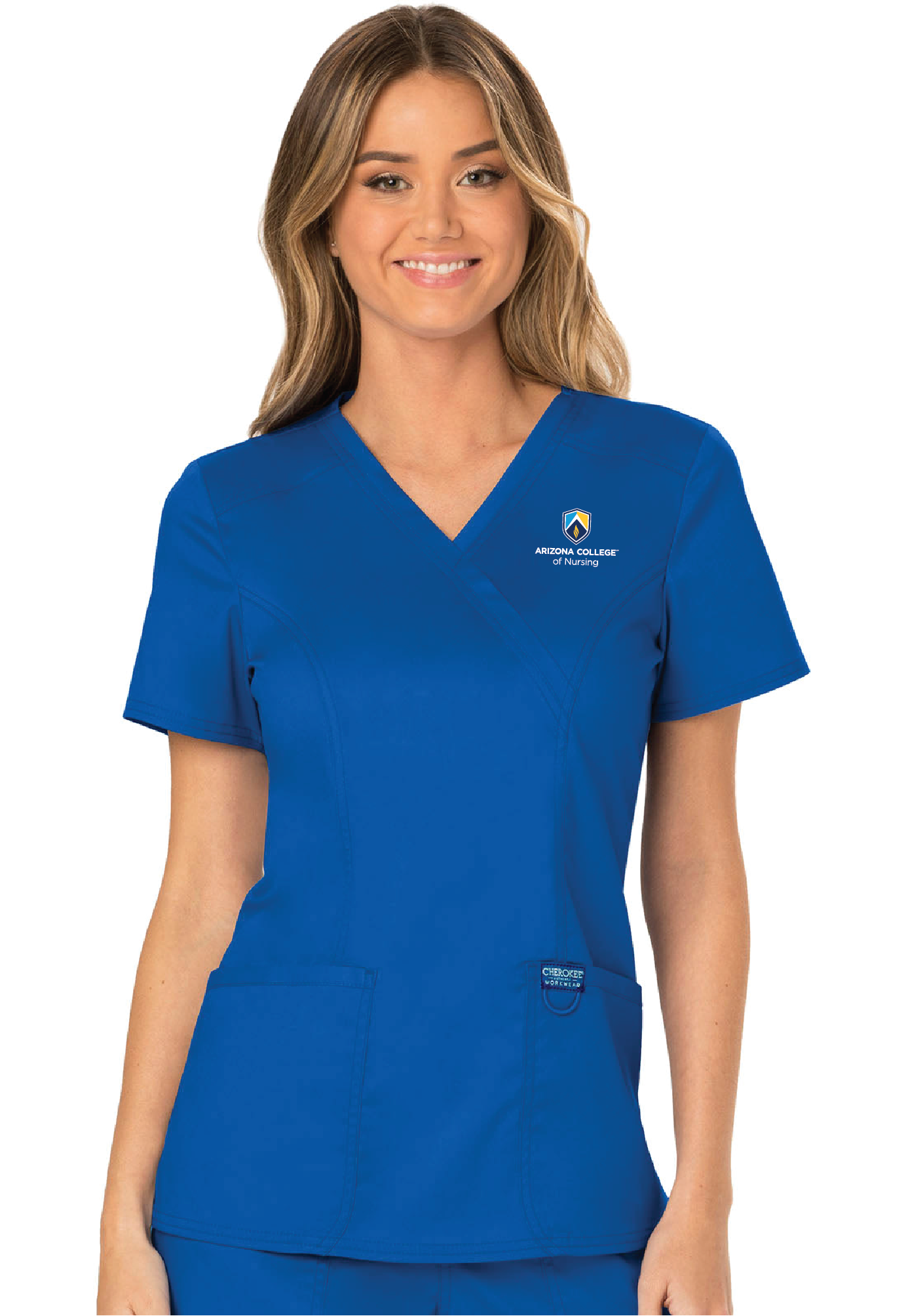 (Arizona College of Nursing) Cherokee Mock Wrap Scrub Top