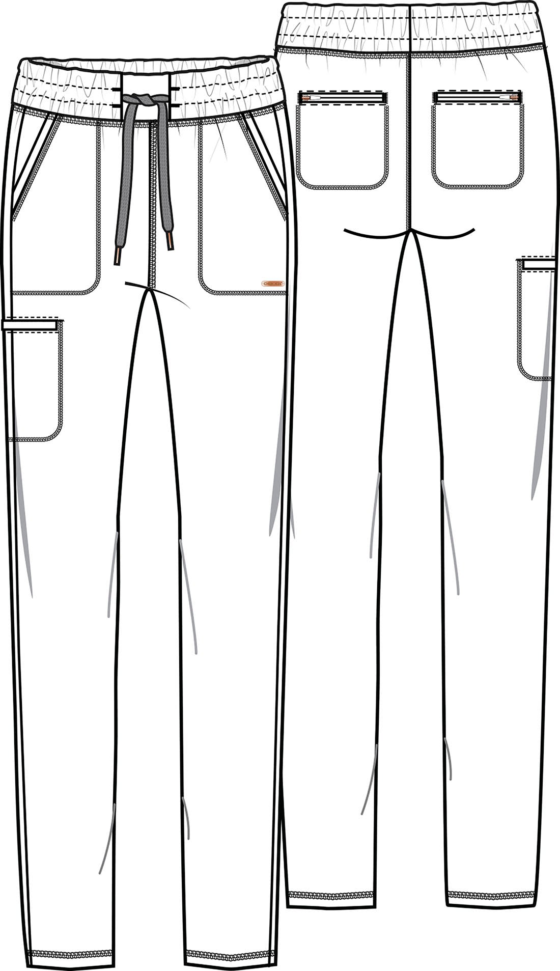 Cherokee FORM Mid Rise Tapered Leg Drawstring Pant