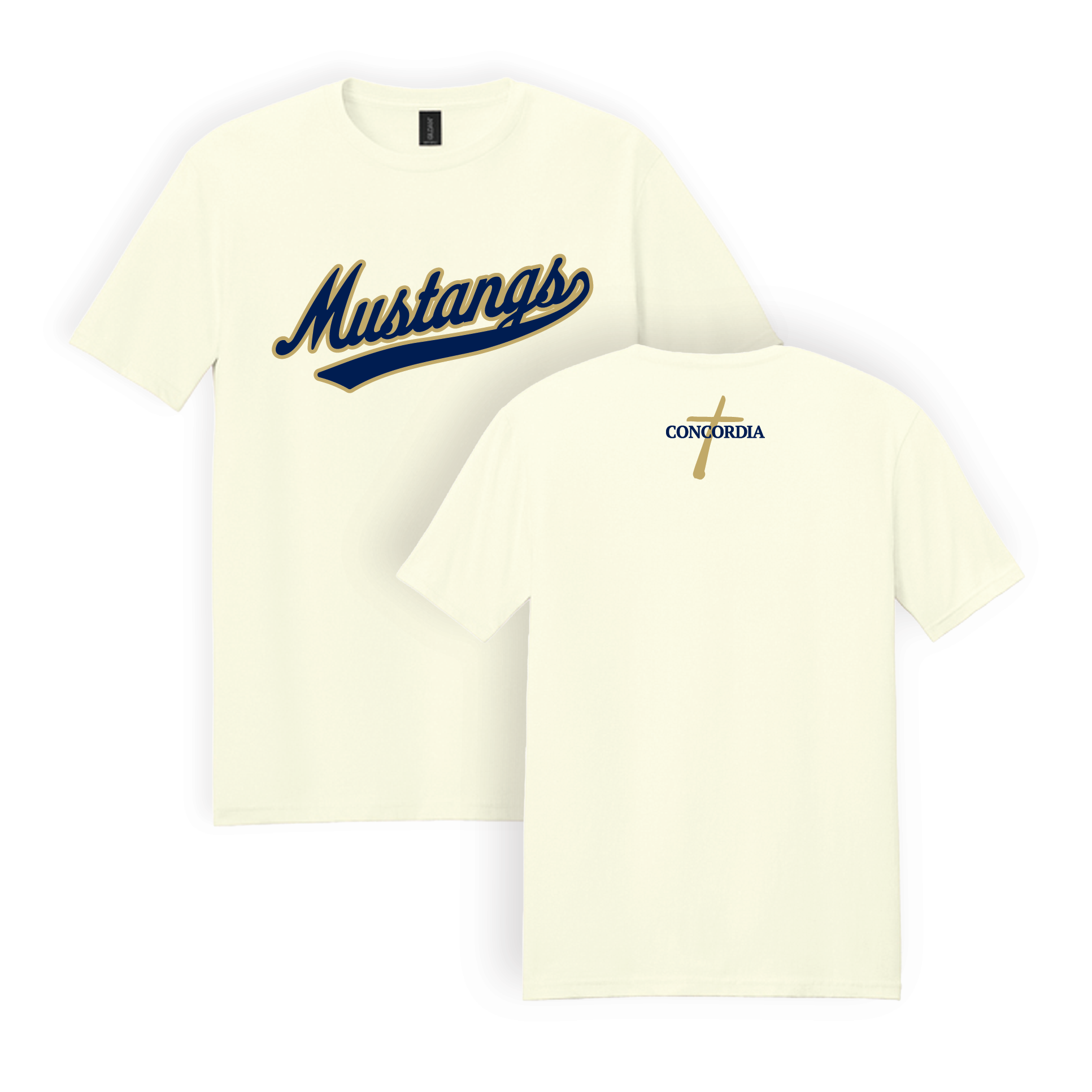 CLSO Off White T-Shirt | "Mustangs" Swoop Script item 36