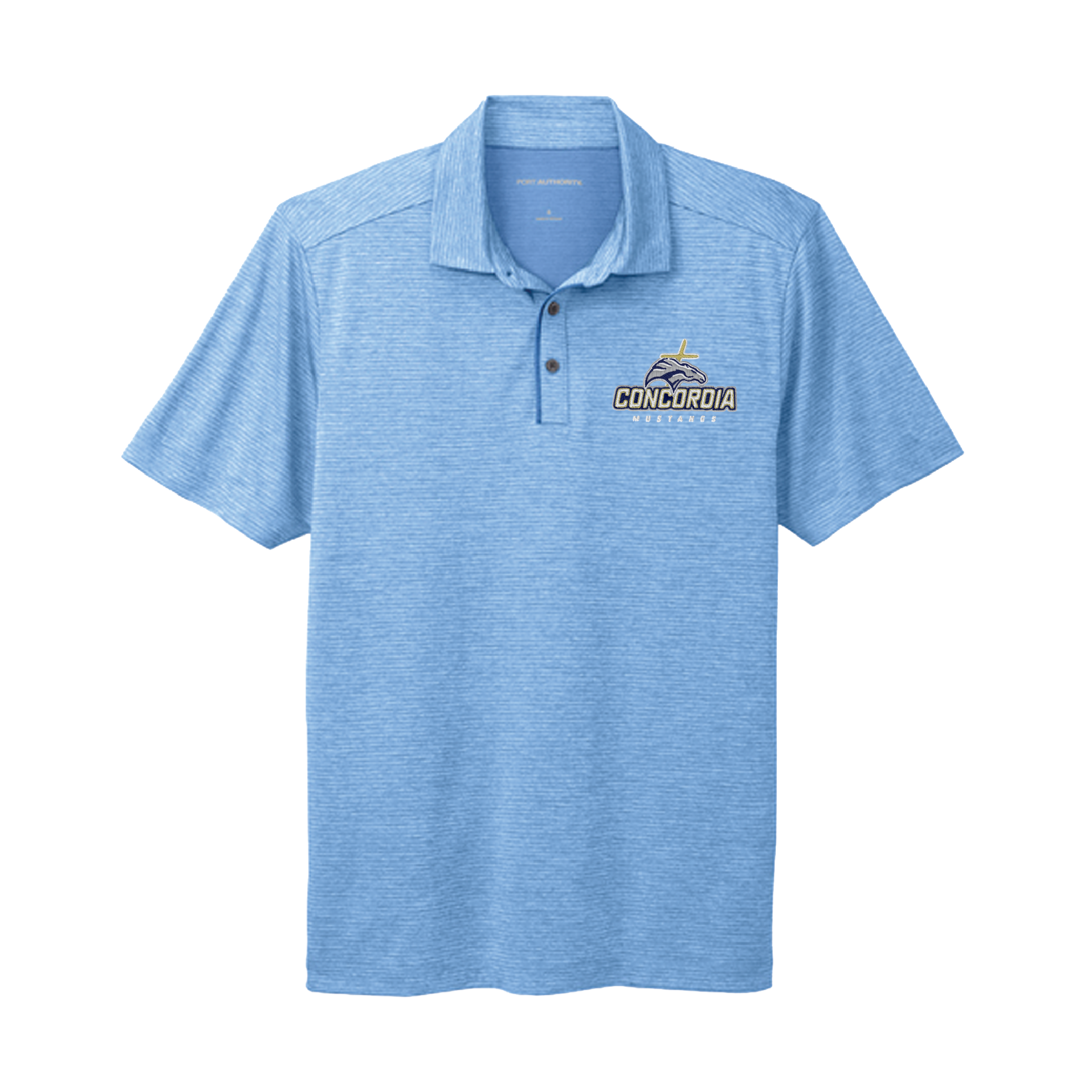 CLSO Light Blue Striped Polo | "Concordia Mustangs"