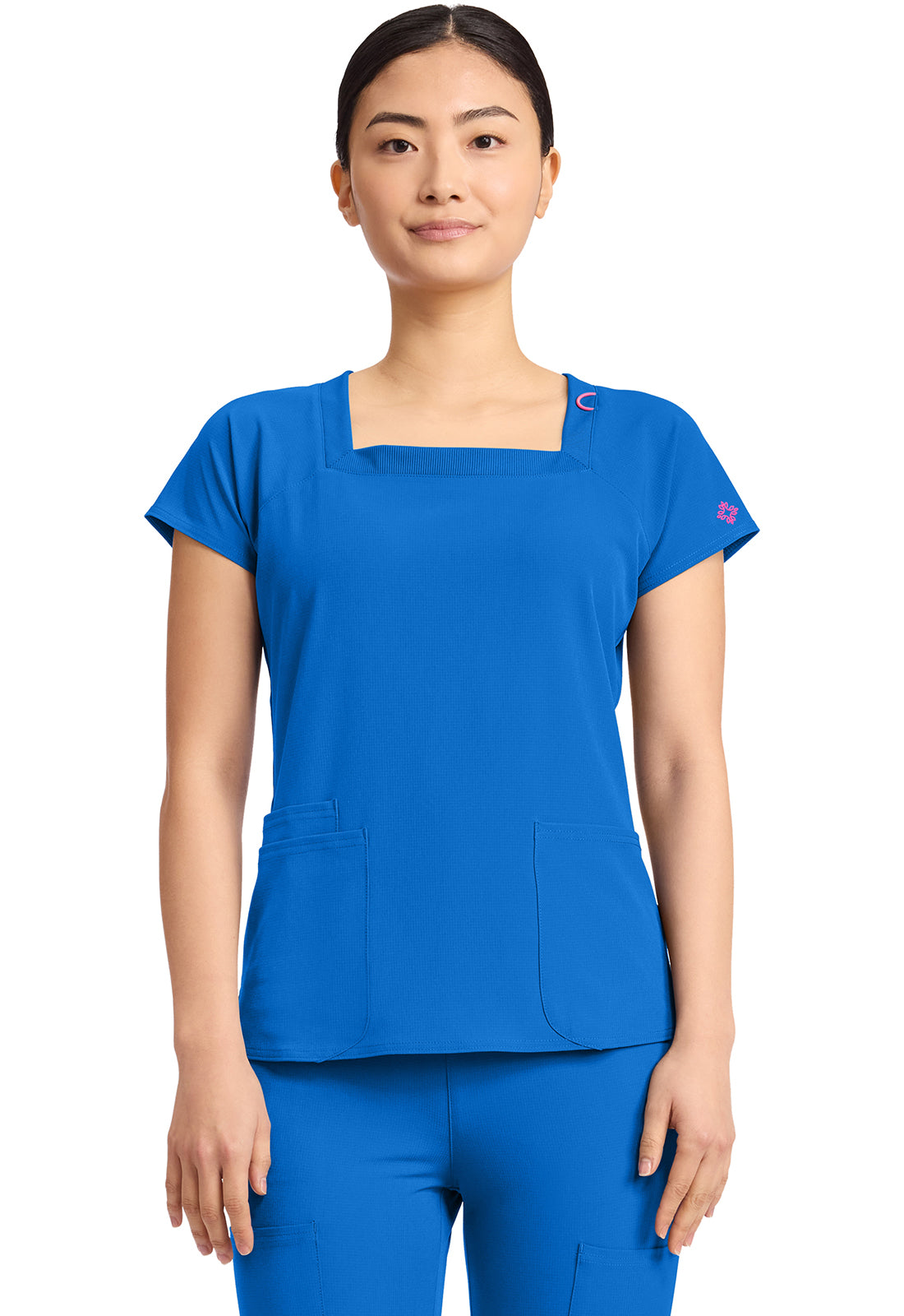 Med Couture Women's 3-Pocket Square Neck Top