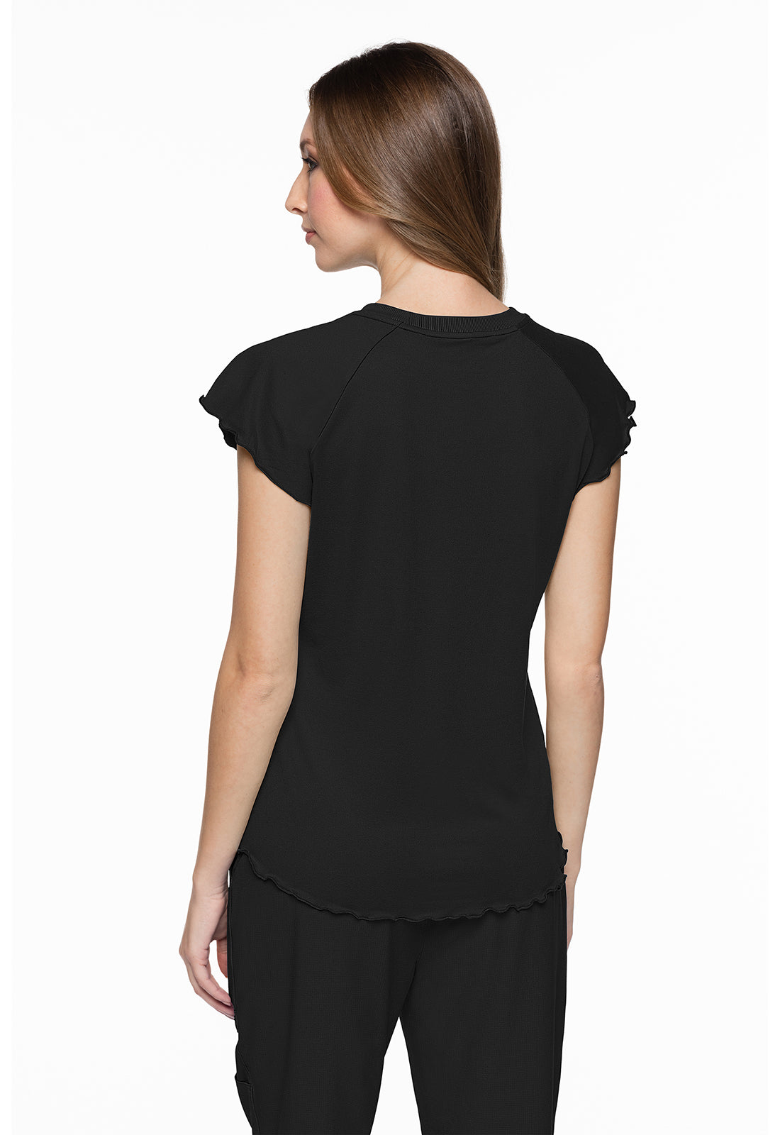 Med Couture Knit Lettuce-Edged Top