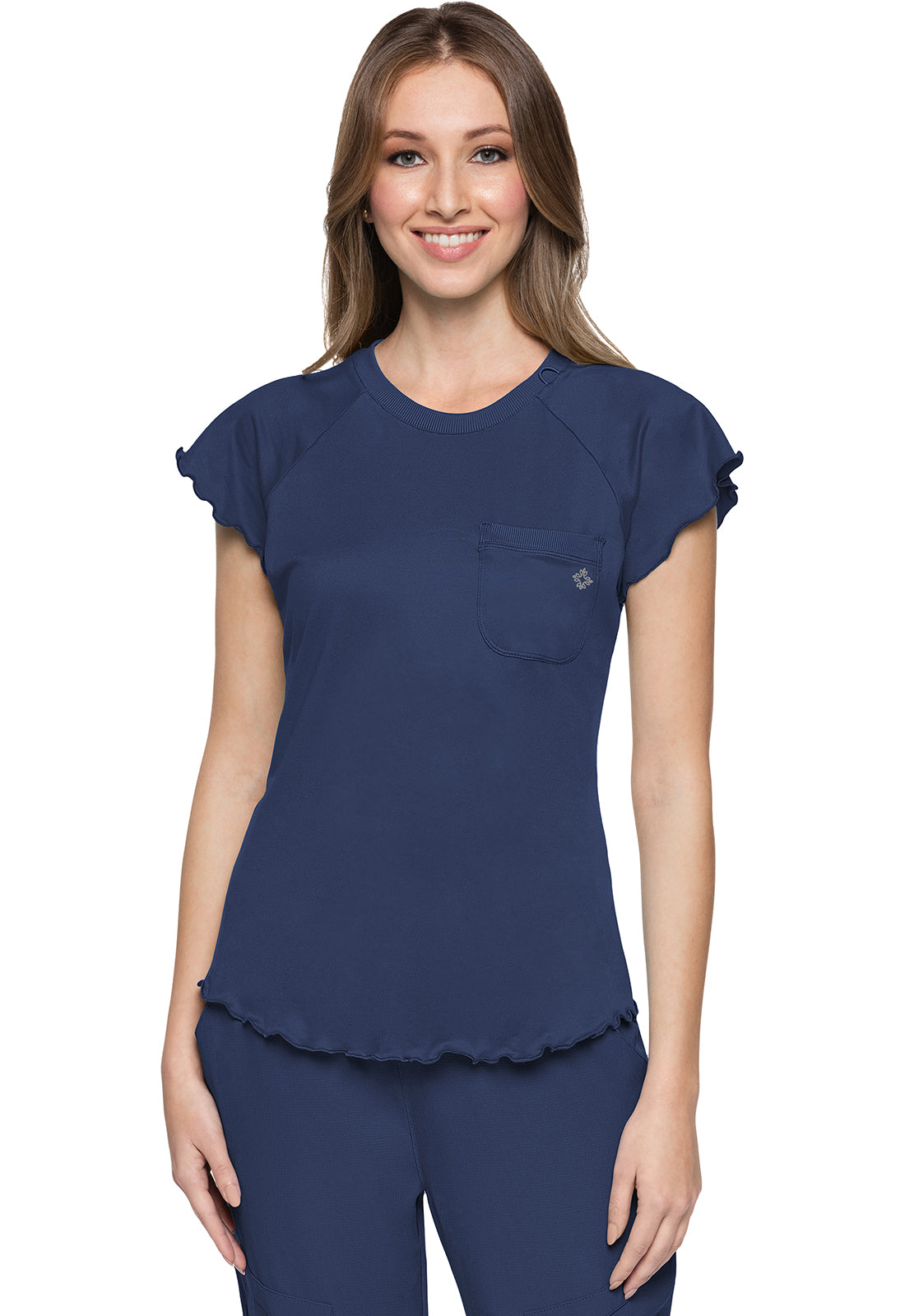 Med Couture Knit Lettuce-Edged Top