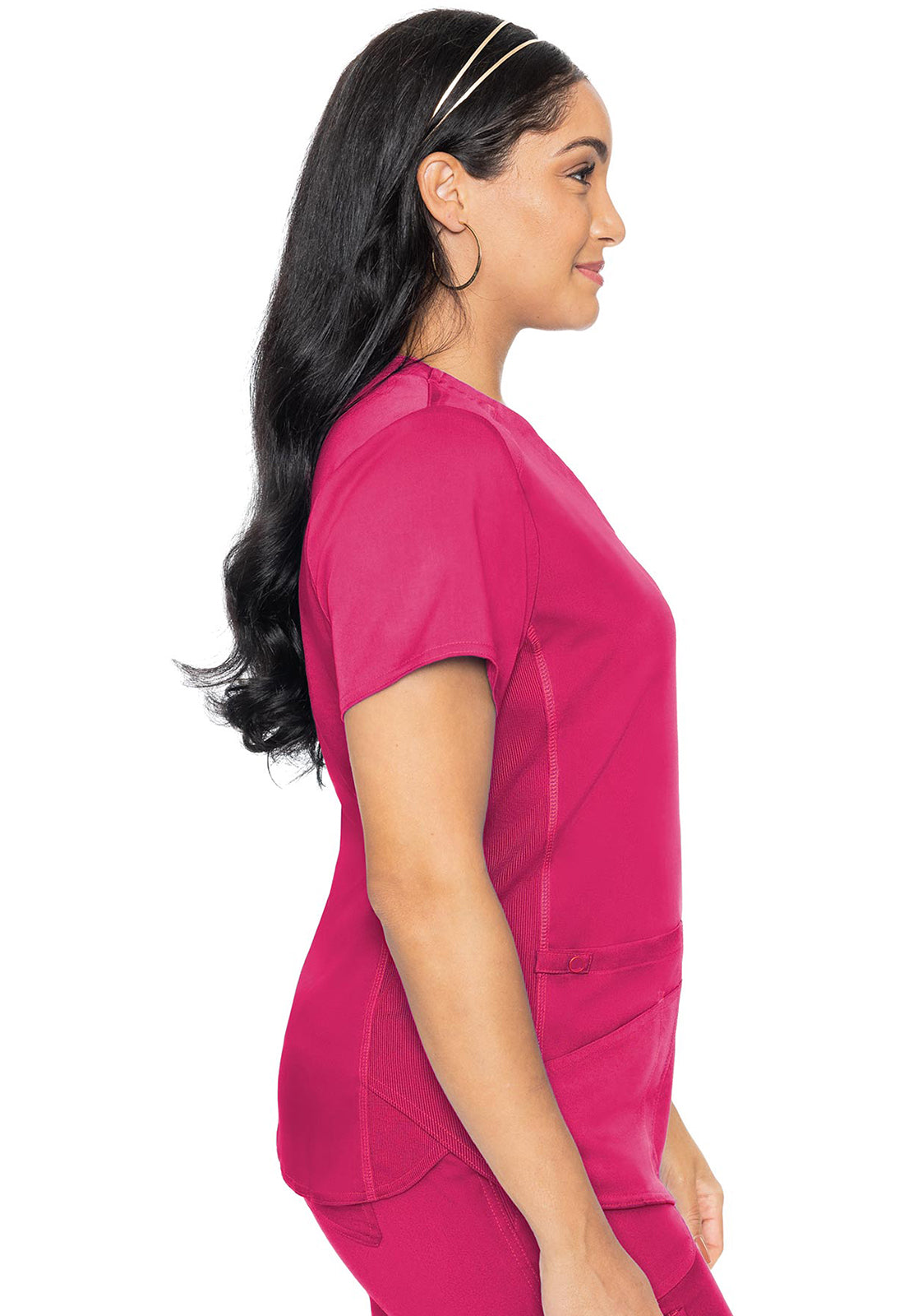 Med Couture MC Touch V-Neck Shirttail Top in Pink Punch
