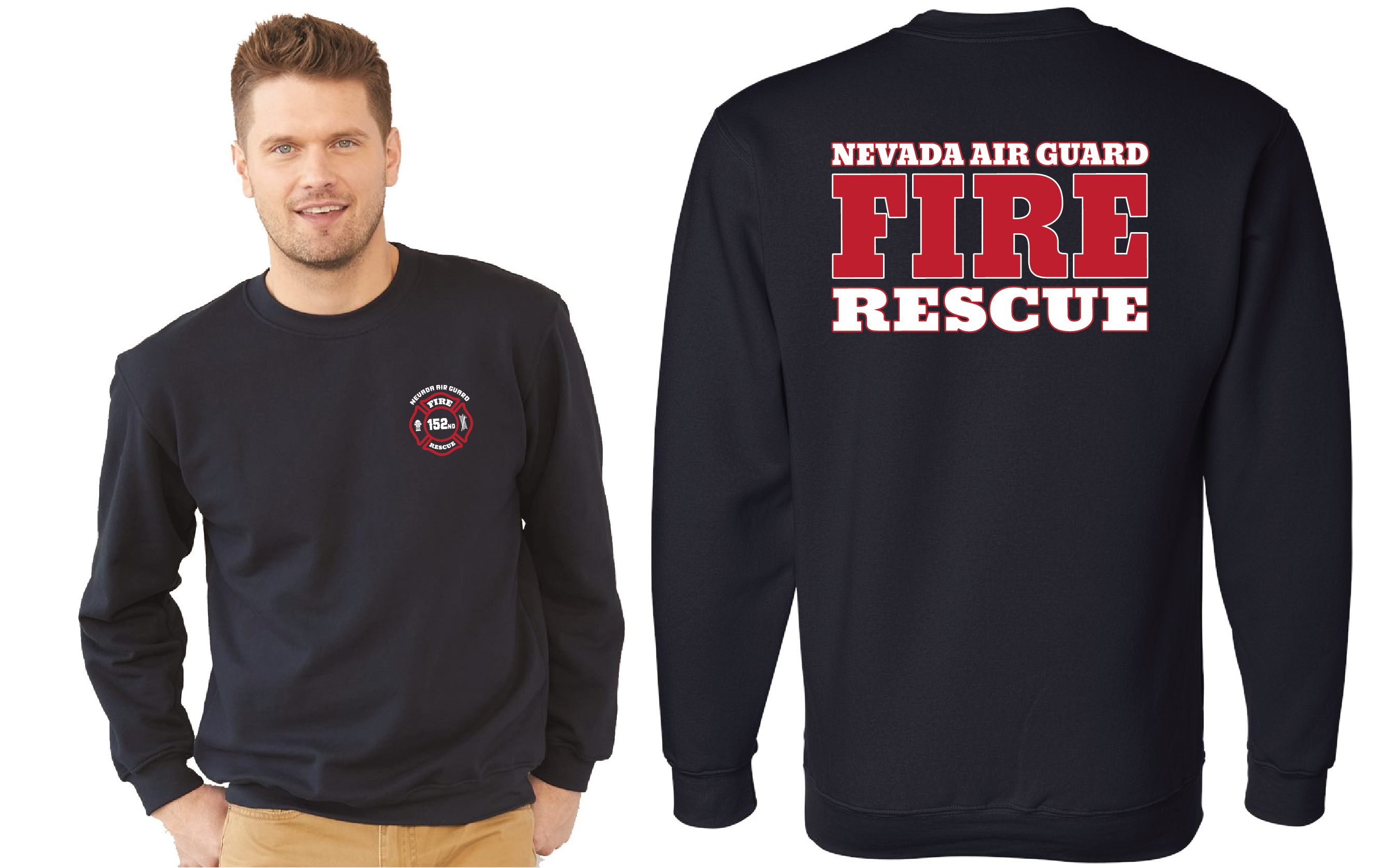 Nevada Air Guard Fire & Rescue Crewneck Pullover Sweatshirt