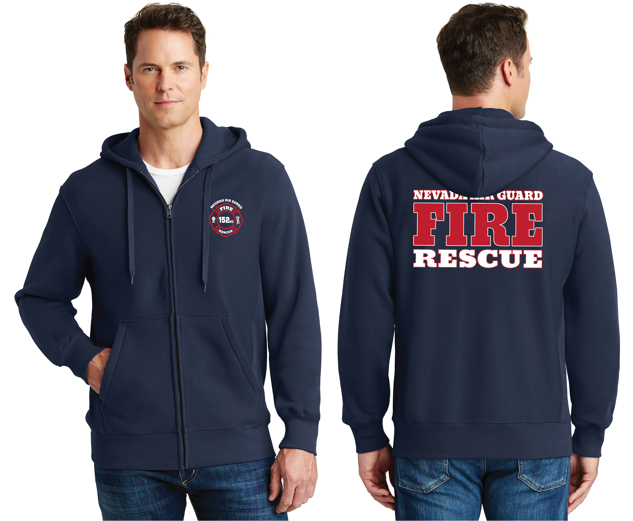 Nevada Air Guard Fire & Rescue Zip Up Hoodie