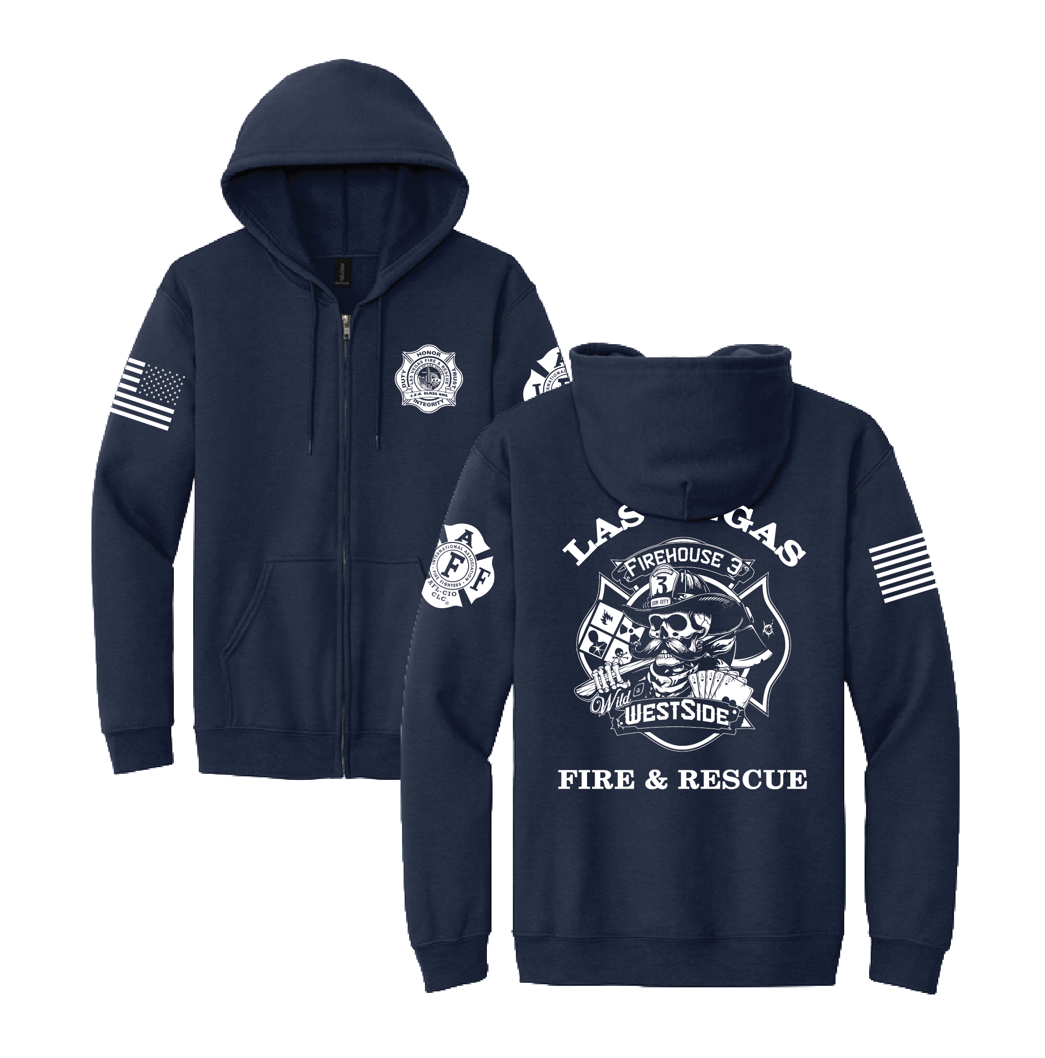 LVFR (Las Vegas Fire & Rescue) Station 3 OFF Duty Zip Up Hoodie