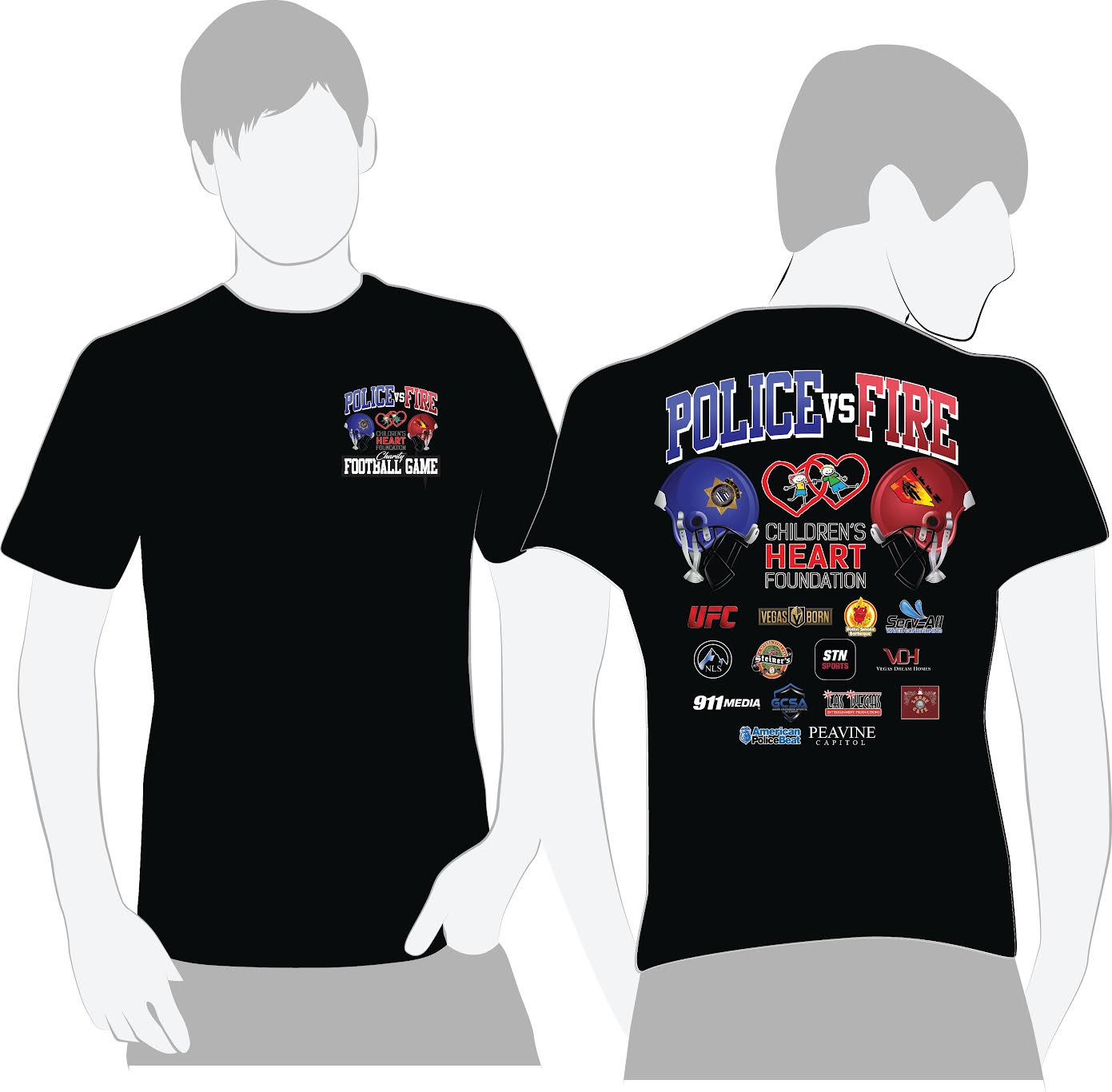 Police vs. Fire Football Charity Fundraiser Tee