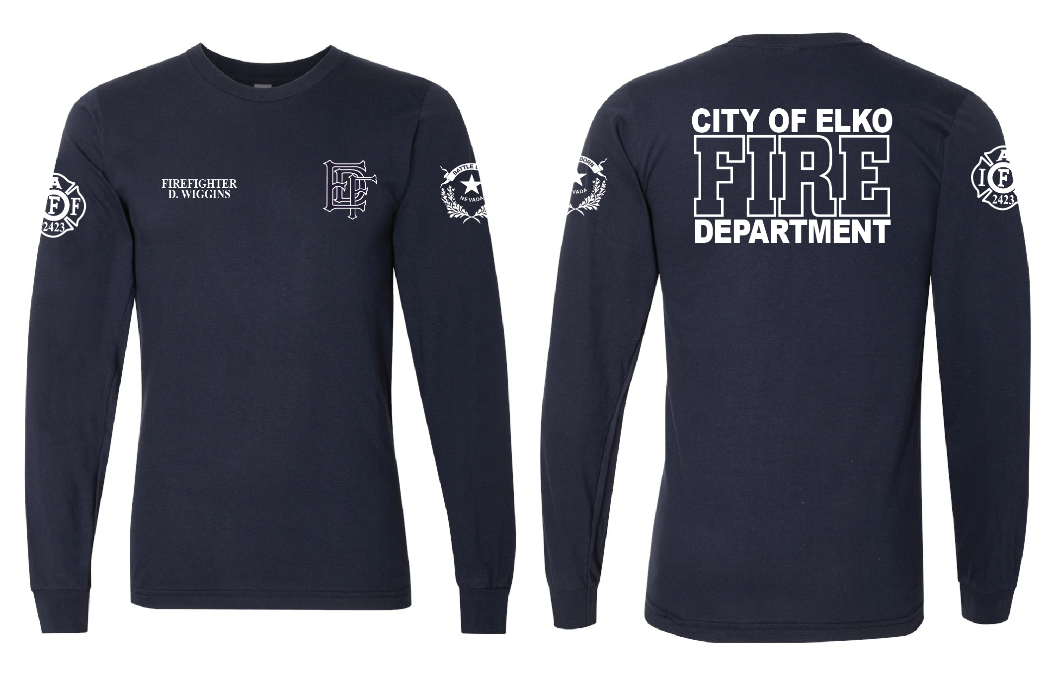 Elko Fire & Rescue LONG SLEEVE American Apparel Duty Tee - 100% Cotton