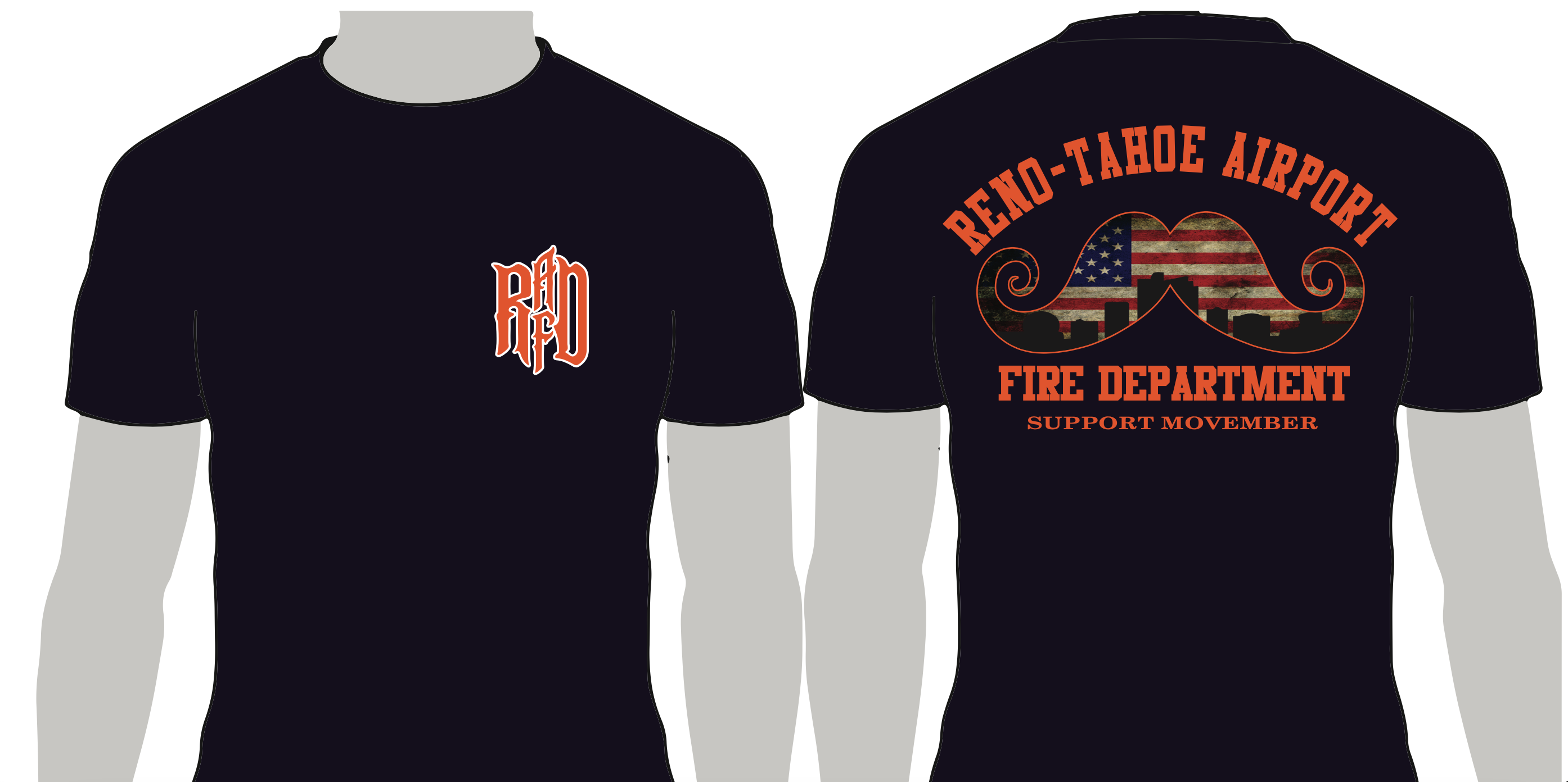 Reno-Tahoe Airport Fire MOVEMBER T-shirt/Longsleeve