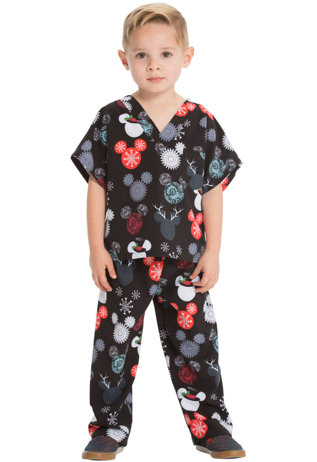 Kids Top and Pant Scrub Set in That's Snow Mickey