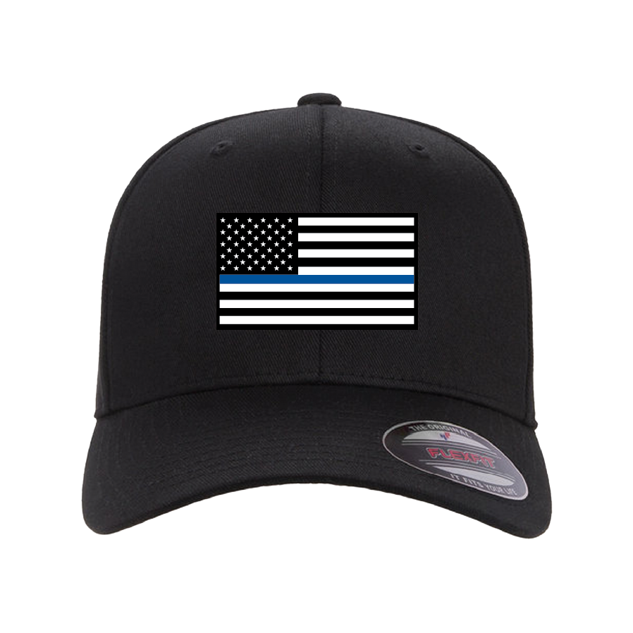 Police Blue Line American Flag Hat