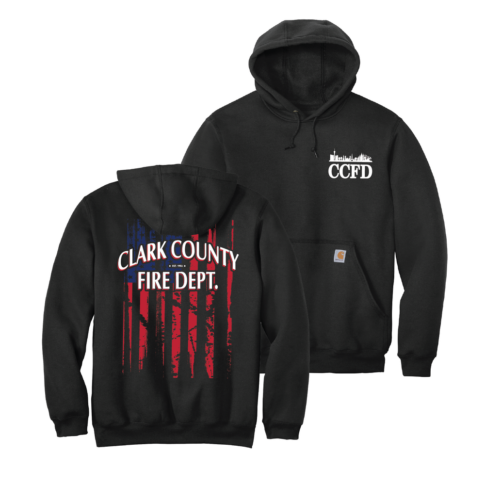 Ccfd Kit CCFD (Clark County Fire Department) Off Duty Flag Hoodie