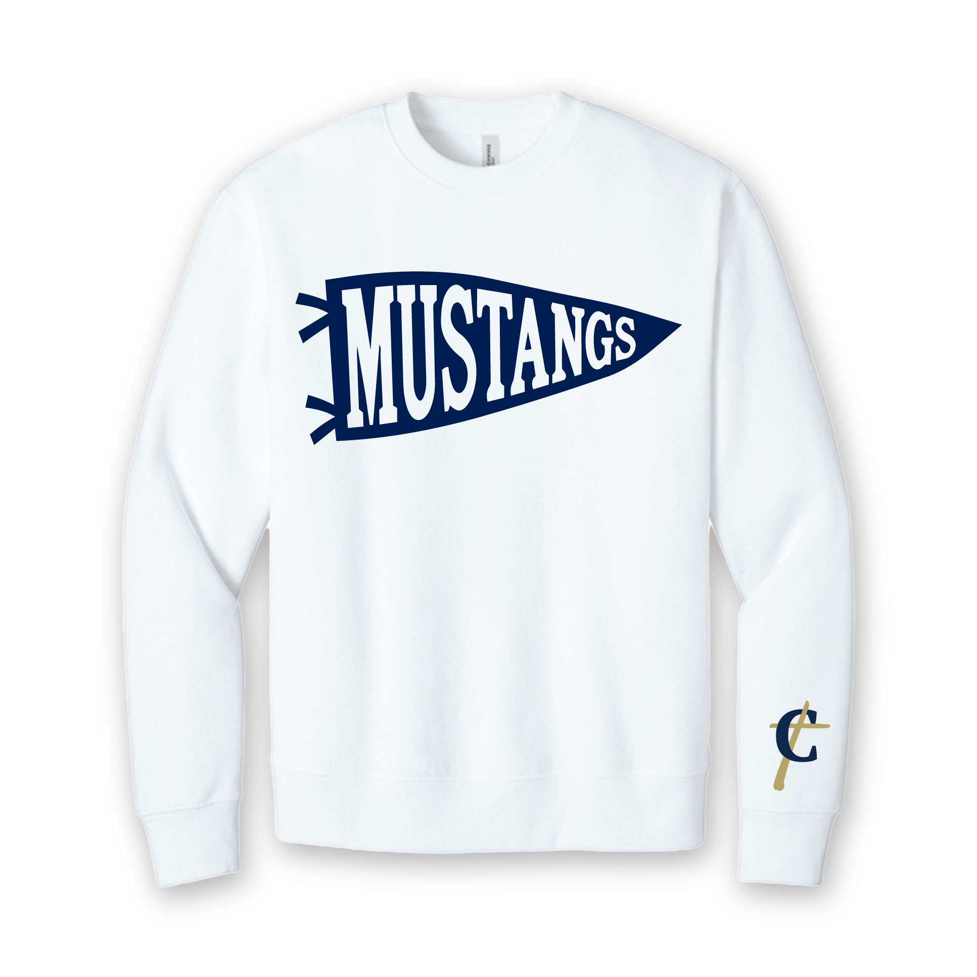 CLSO Crewneck Sweatshirts | "MUSTANGS" Pennant