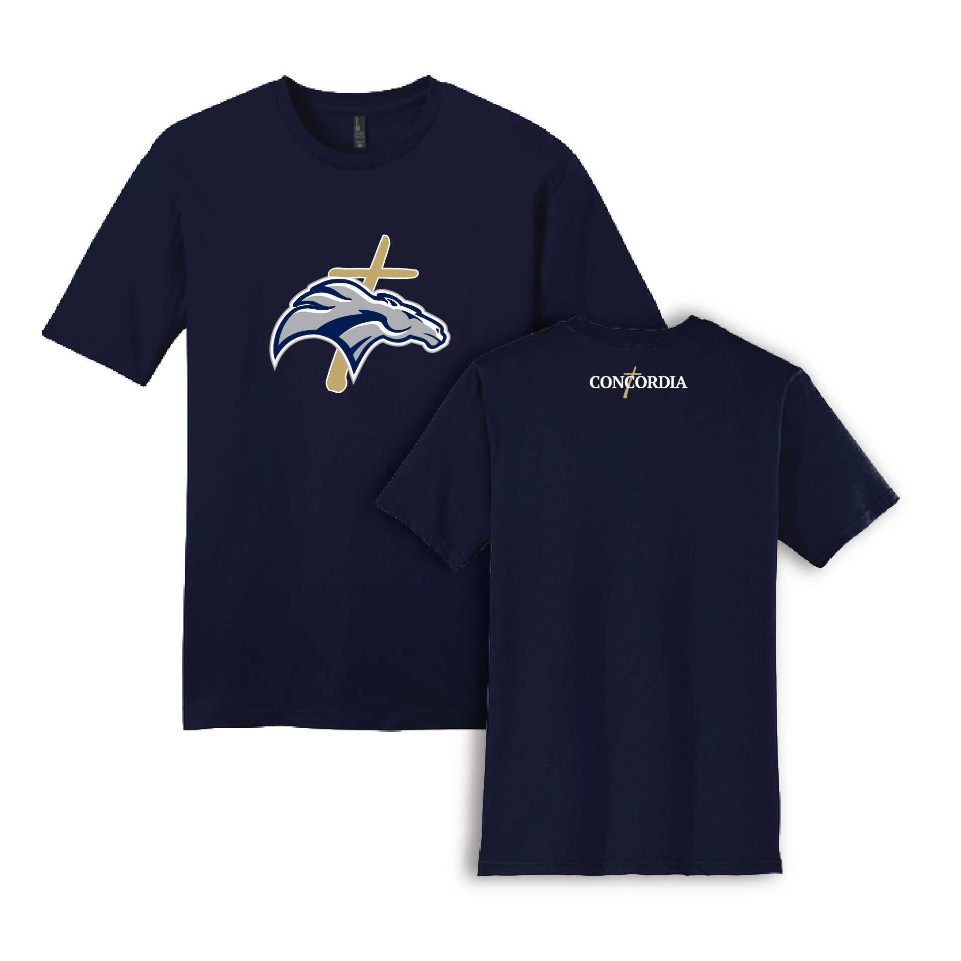 CLSO Navy T-Shirt | Mustang + Concordia & Cross