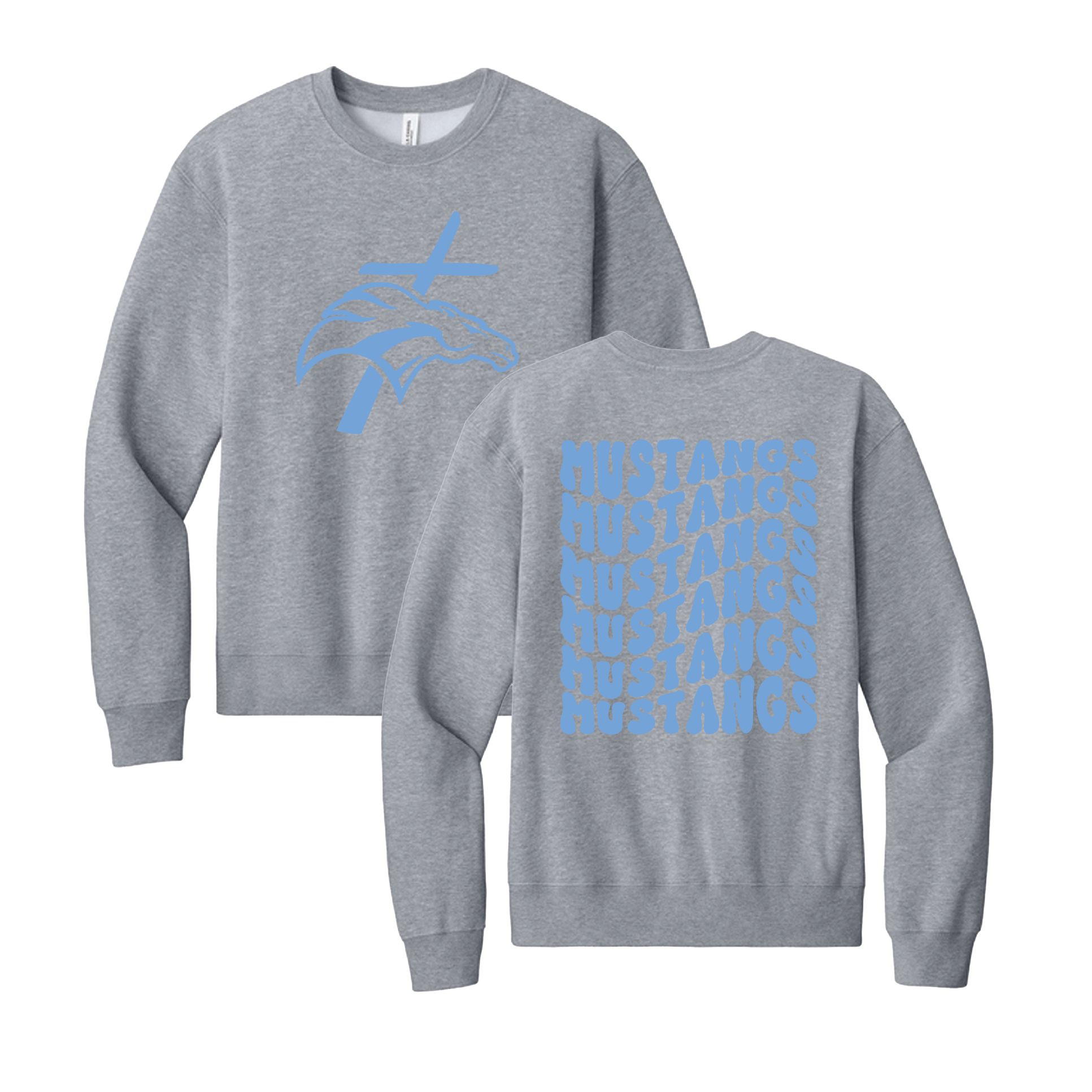 CLSO Crewneck Sweatshirts | Wavy "MUSTANGS"