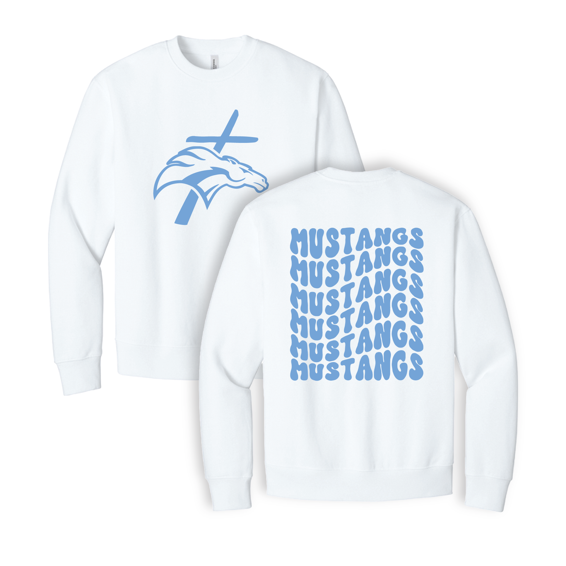 CLSO Crewneck Sweatshirts | Wavy "MUSTANGS"