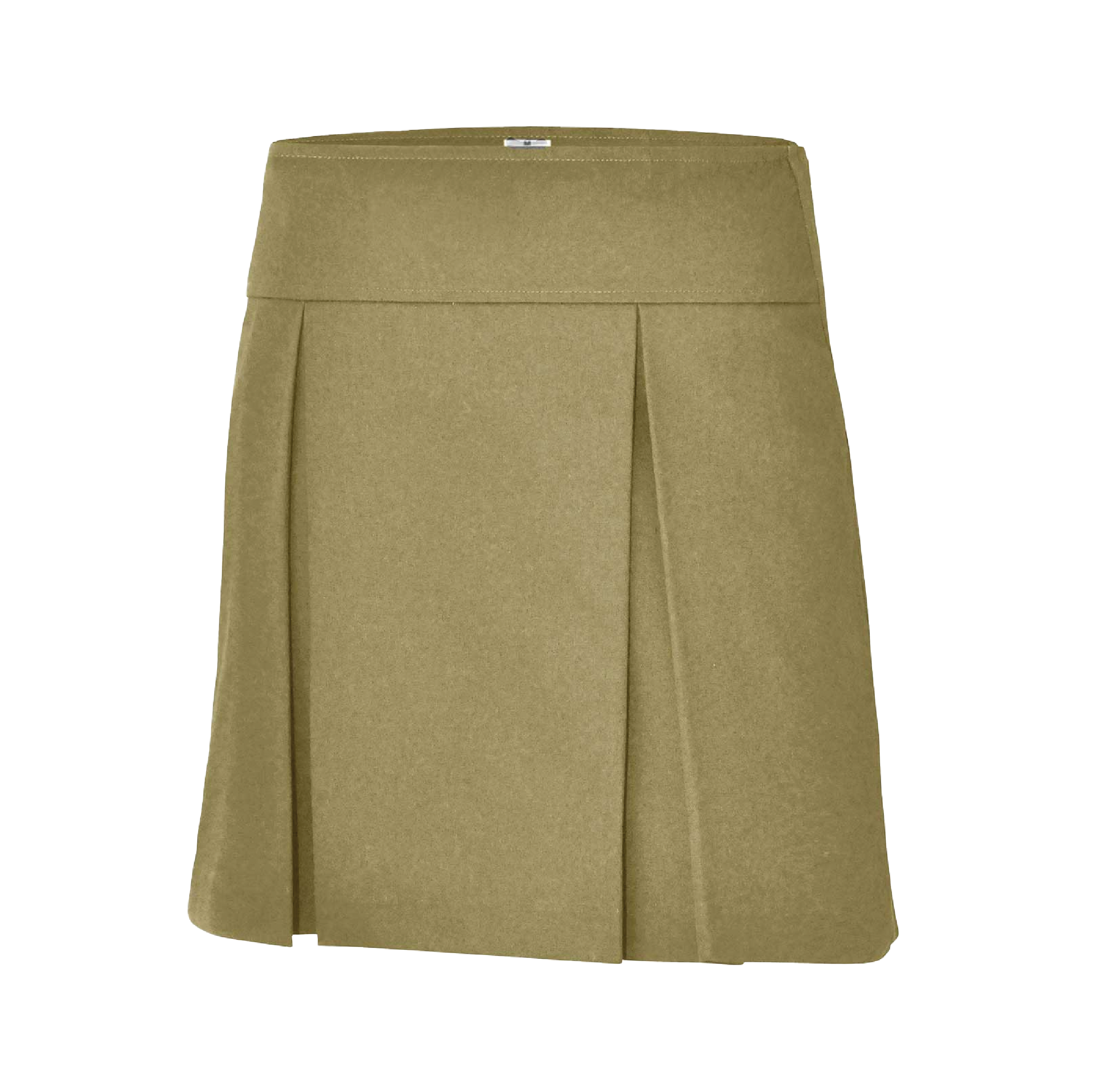 Girls Khaki Box Pleat Skort
