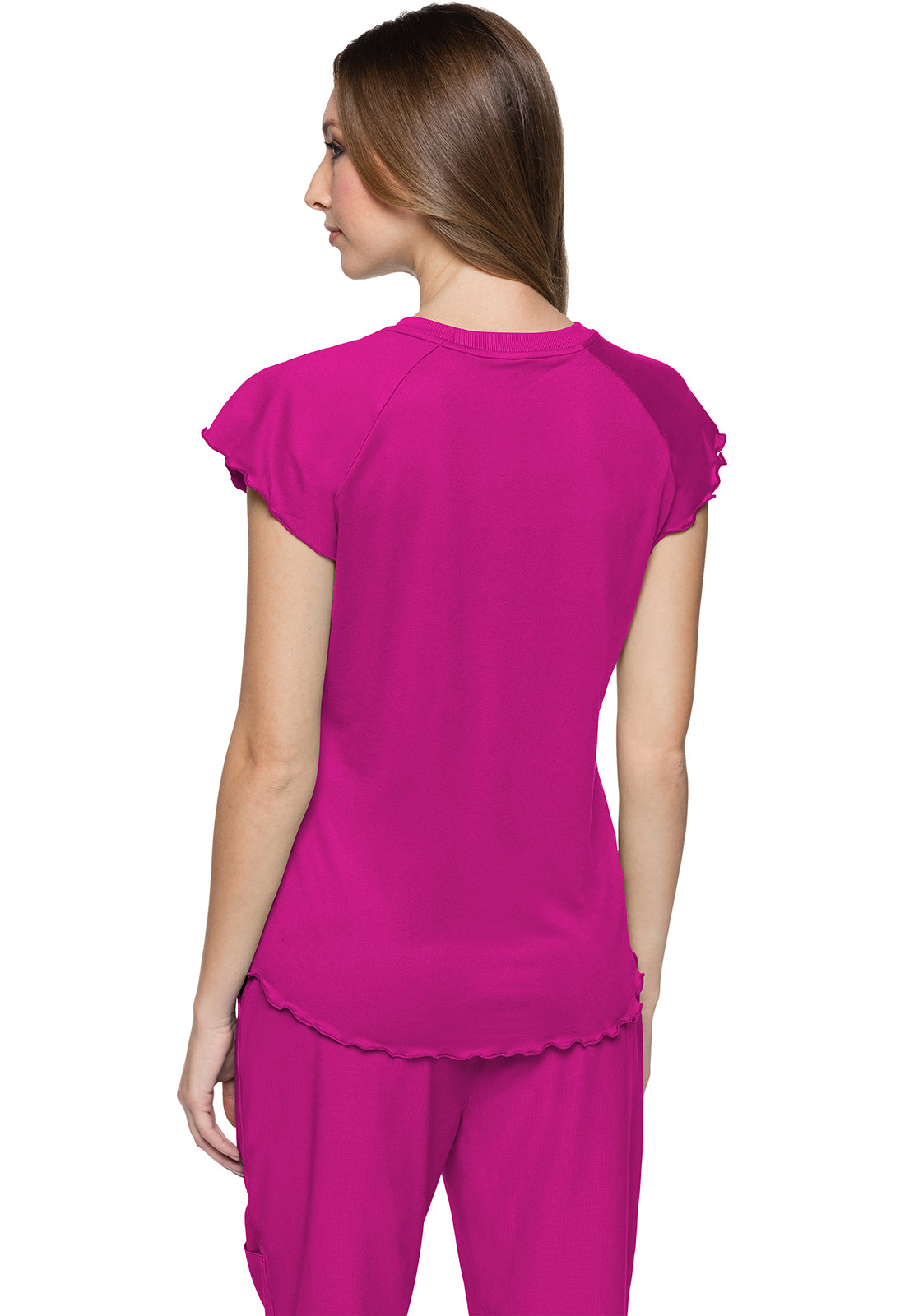 Med Couture Knit Lettuce-Edged Top