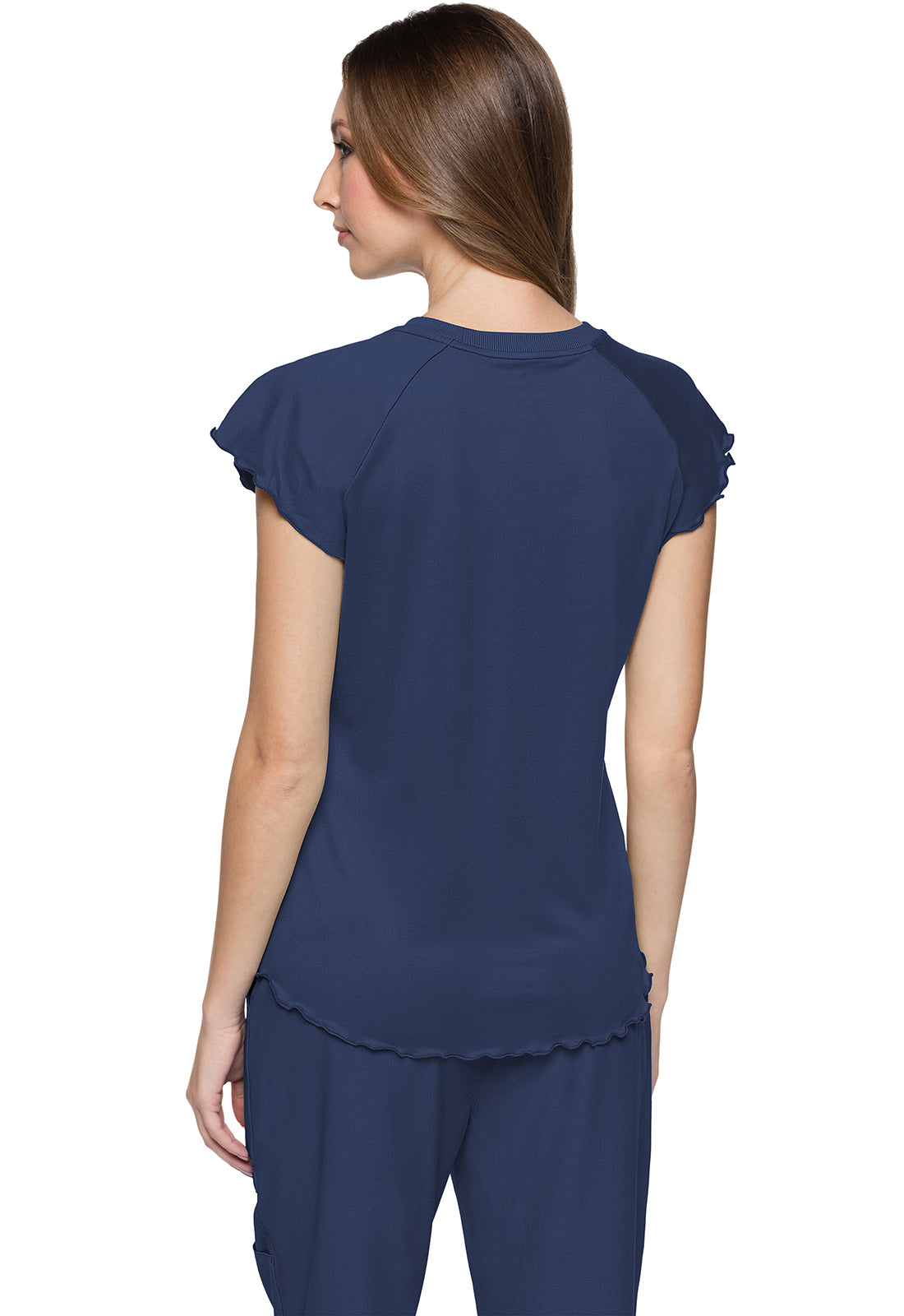 Med Couture Knit Lettuce-Edged Top