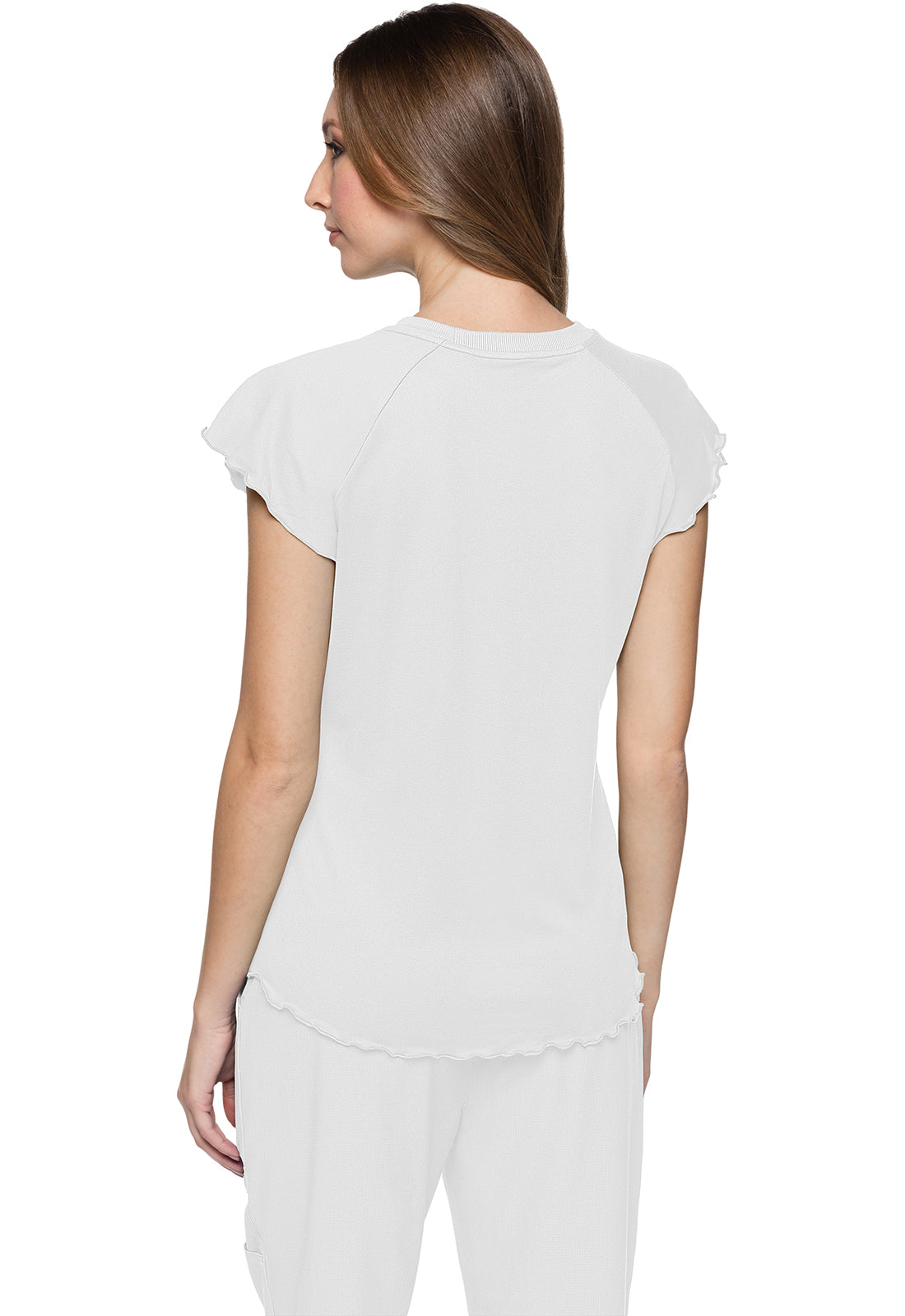 Med Couture Knit Lettuce-Edged Top
