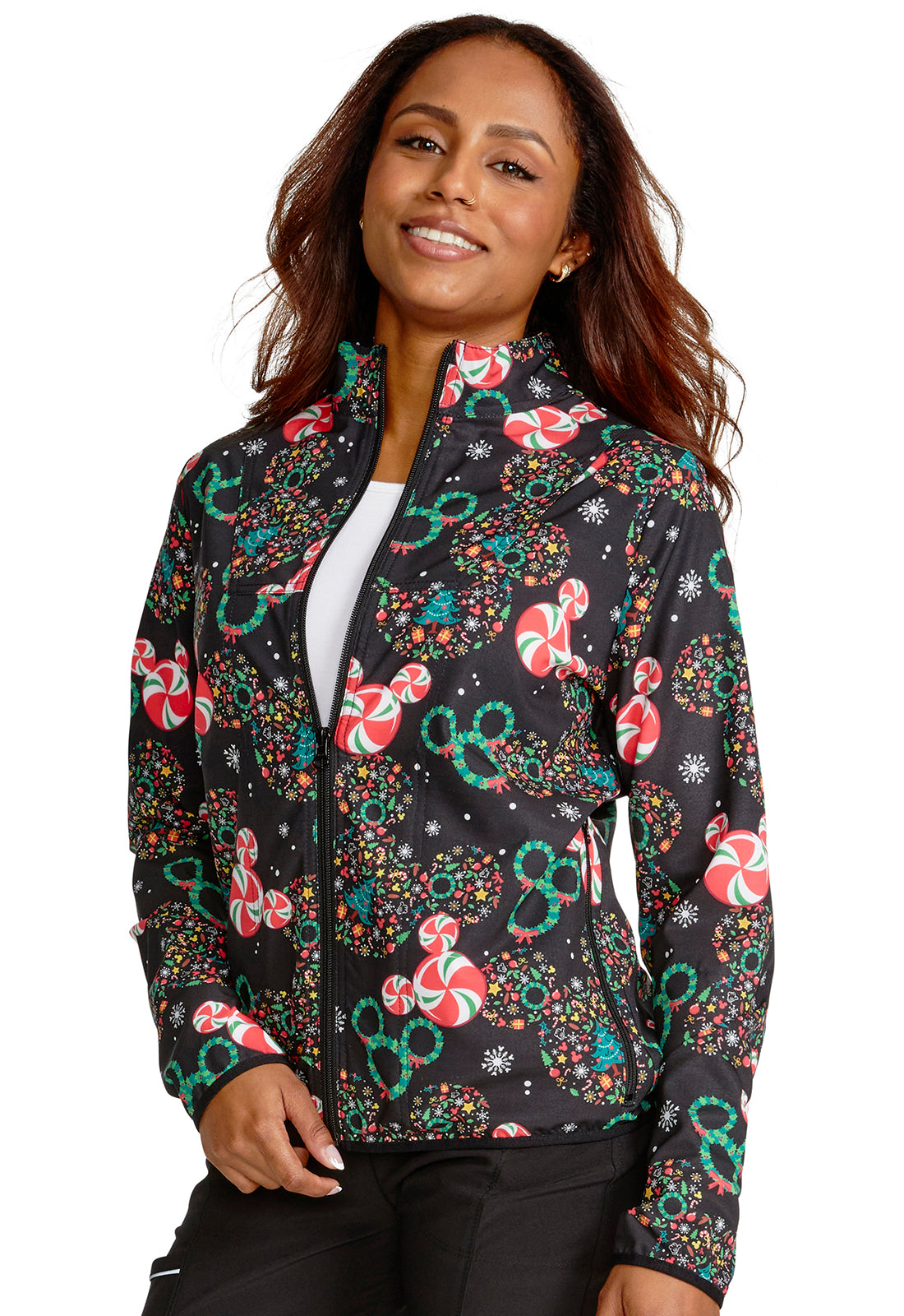 Packable Print Jacket in Holiday Heads