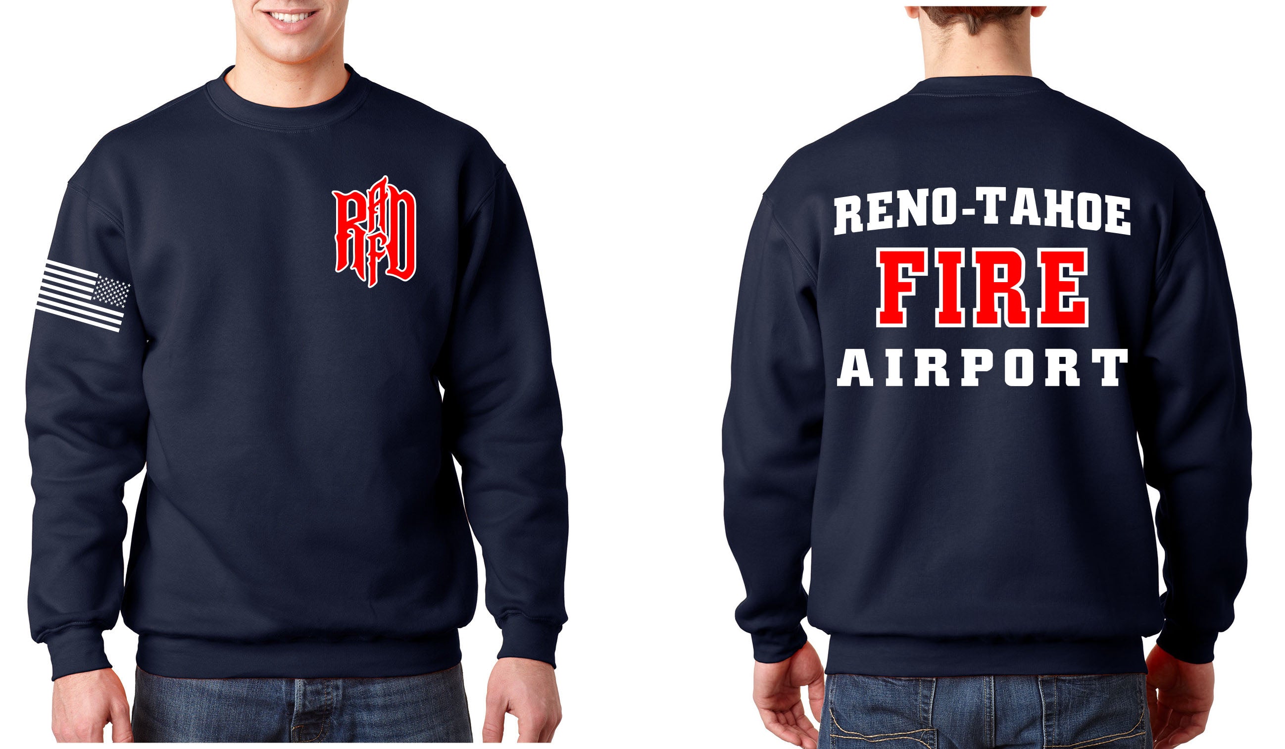 Reno-Tahoe Airport Fire Bayside Pullover Crewneck Sweatshirt